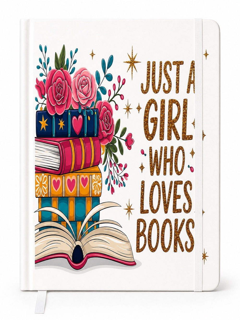 Just a Girl Who Loves Books A5 Hardcover Journal | Lined Notebook | Book Lover